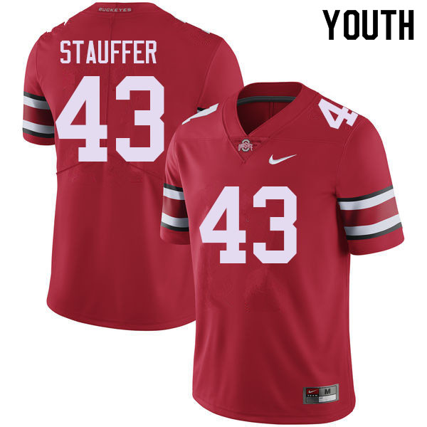 Youth #43 Riordin Stauffer Ohio State Buckeyes College Football Jerseys Sale-Red
